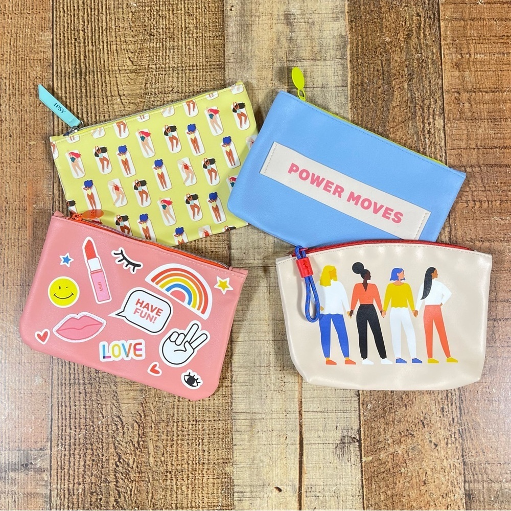 ipsy Feminist Women Empowerment Vibrant Colorful Makeup Bag Bundle Pastel Summer